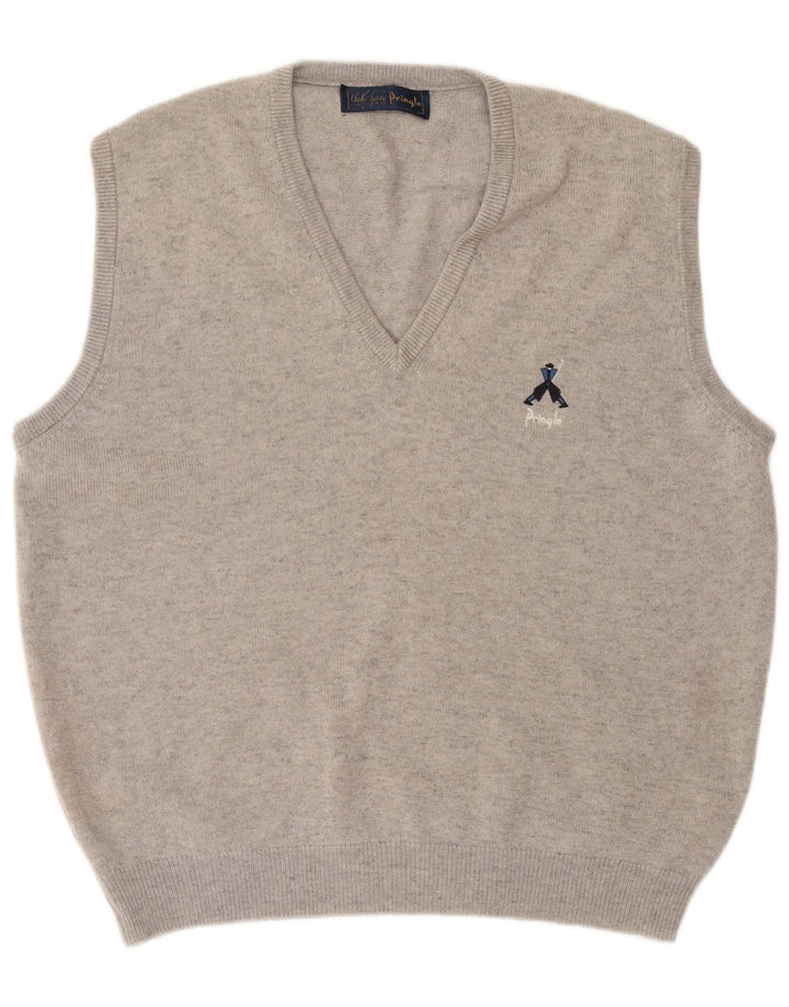 Pringle Hombre Chaleco Tank Top XL Lana Gris