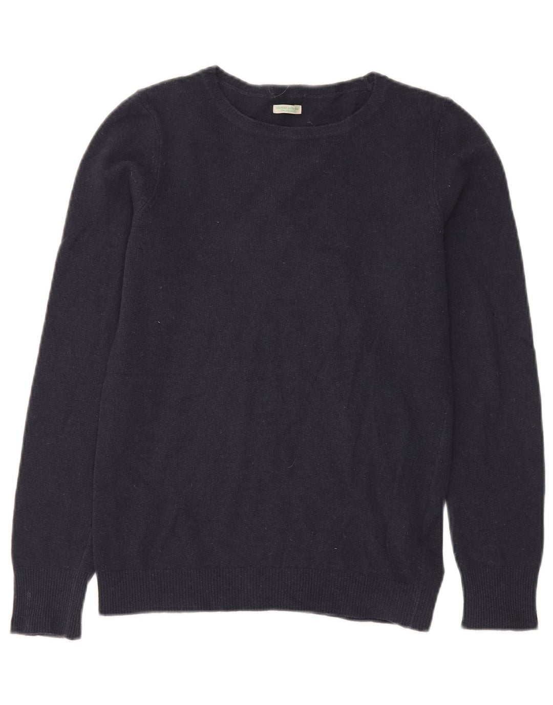 BENETTON Jersey con Cuello Barco para Hombre Small Azul Marino Lana Virgen