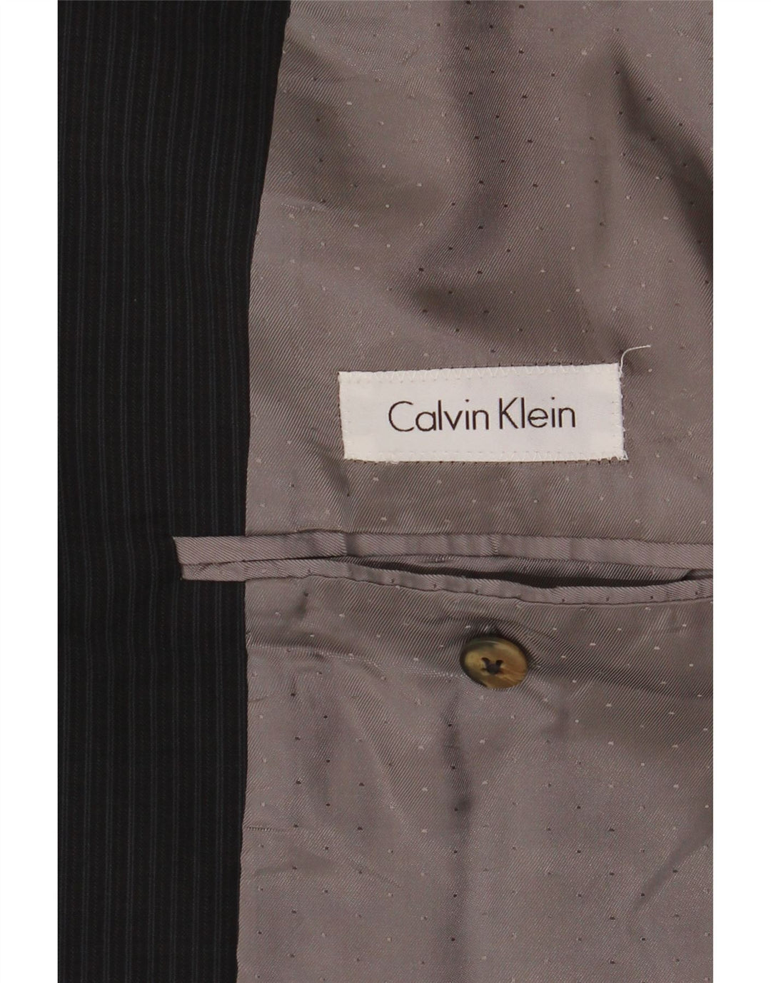 Calvin Klein Chaqueta tipo blazer larga para hombre UK 44 2XL Lana nueva a rayas negras