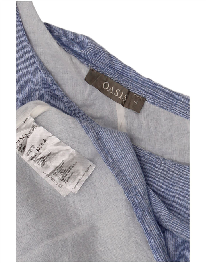 Oasis Vestido de un Hombro para Mujer UK 44 Algodón Azul Medio