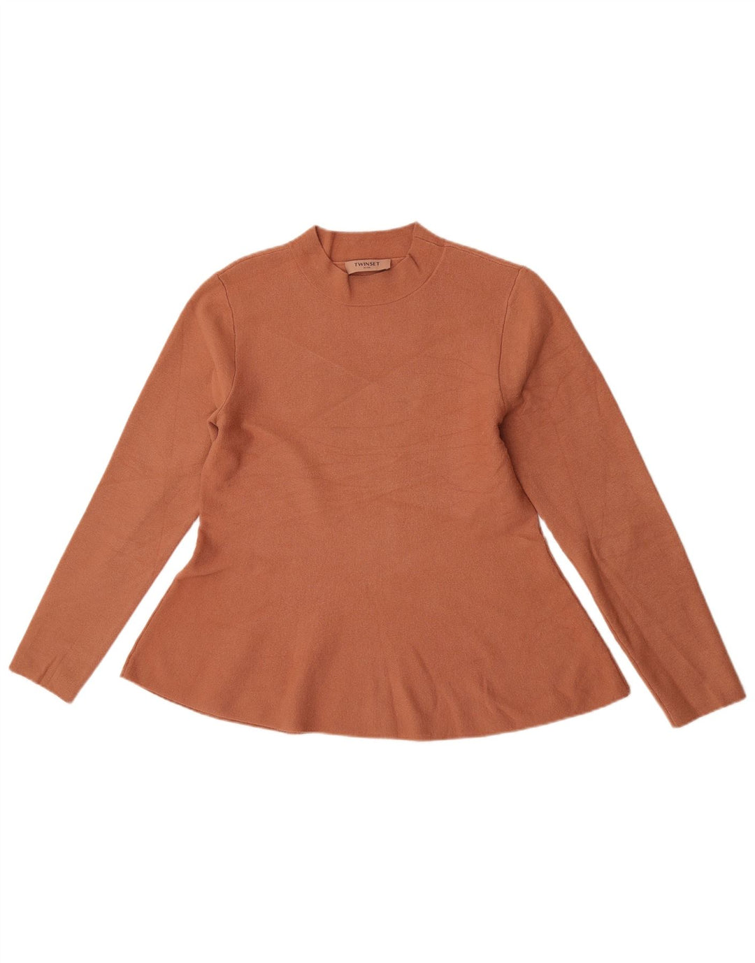 Twinset Top Mujer Manga Larga UK 42 Marrón Medio