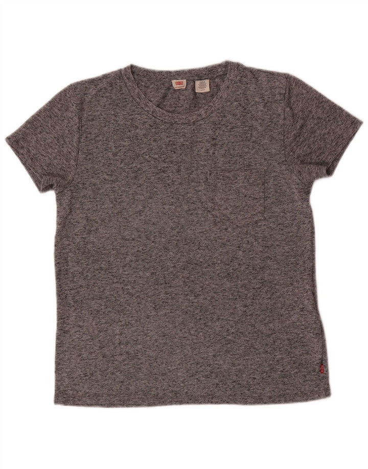LEVI'S Camiseta para mujer Top UK 10 Small Grey Moteado Poliéster