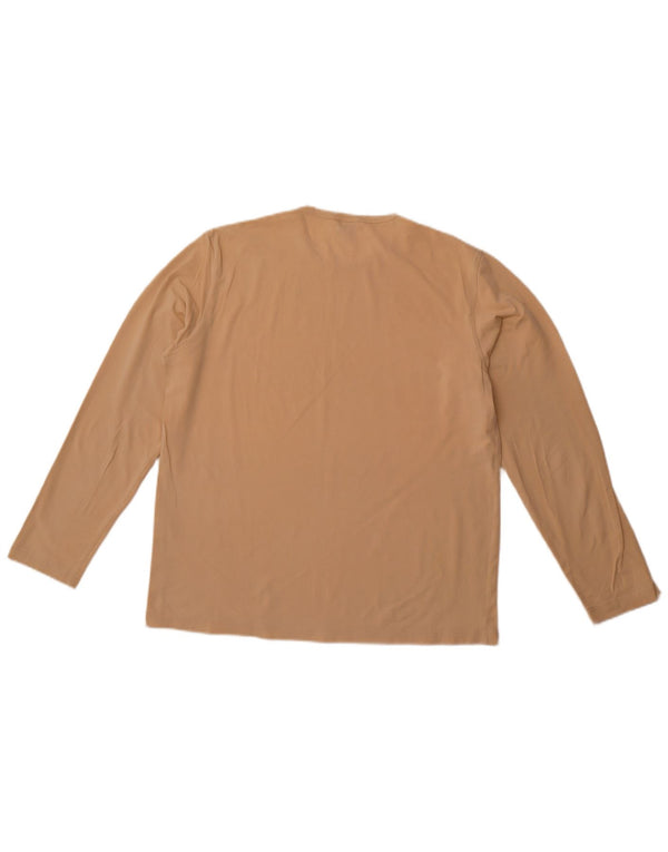 CALVIN KLEIN JEANS Top Mujer Manga Larga UK 40 XL Algodón Beige