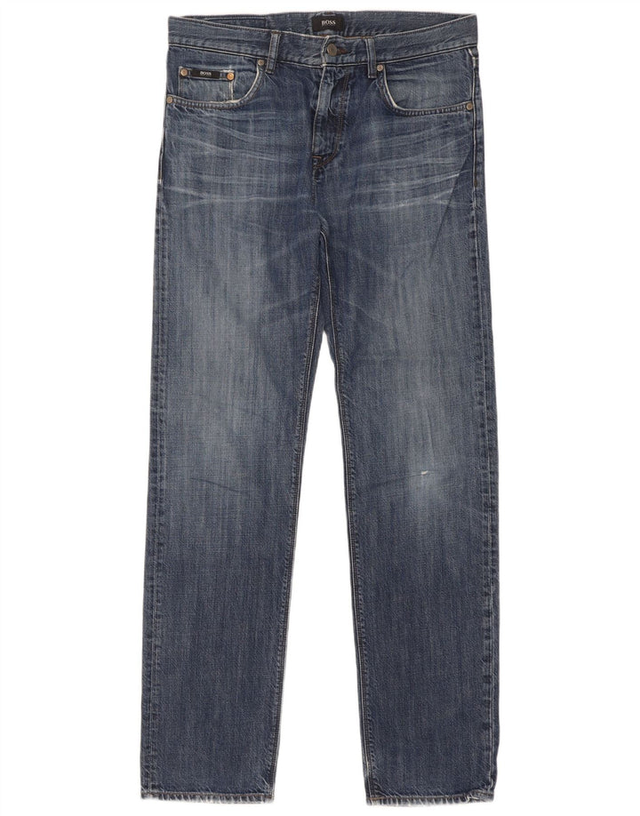Vaqueros Hugo Boss Hombre Rectos W32 L34 Algodón Azul