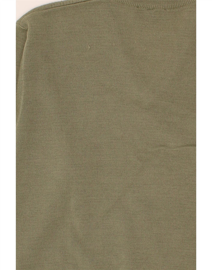 GABICCI Jersey con cuello en V para hombre de lana caqui grande