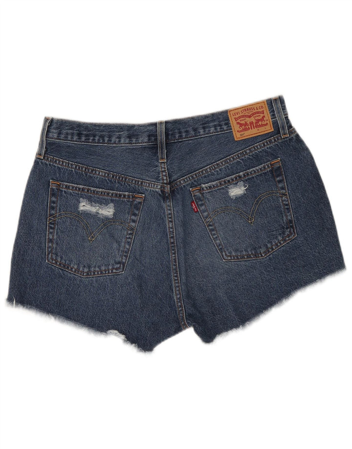 Levi's Mujer 501 Pantalones Cortos De Mezclilla Desgastados W32 Algodón Azul Grande