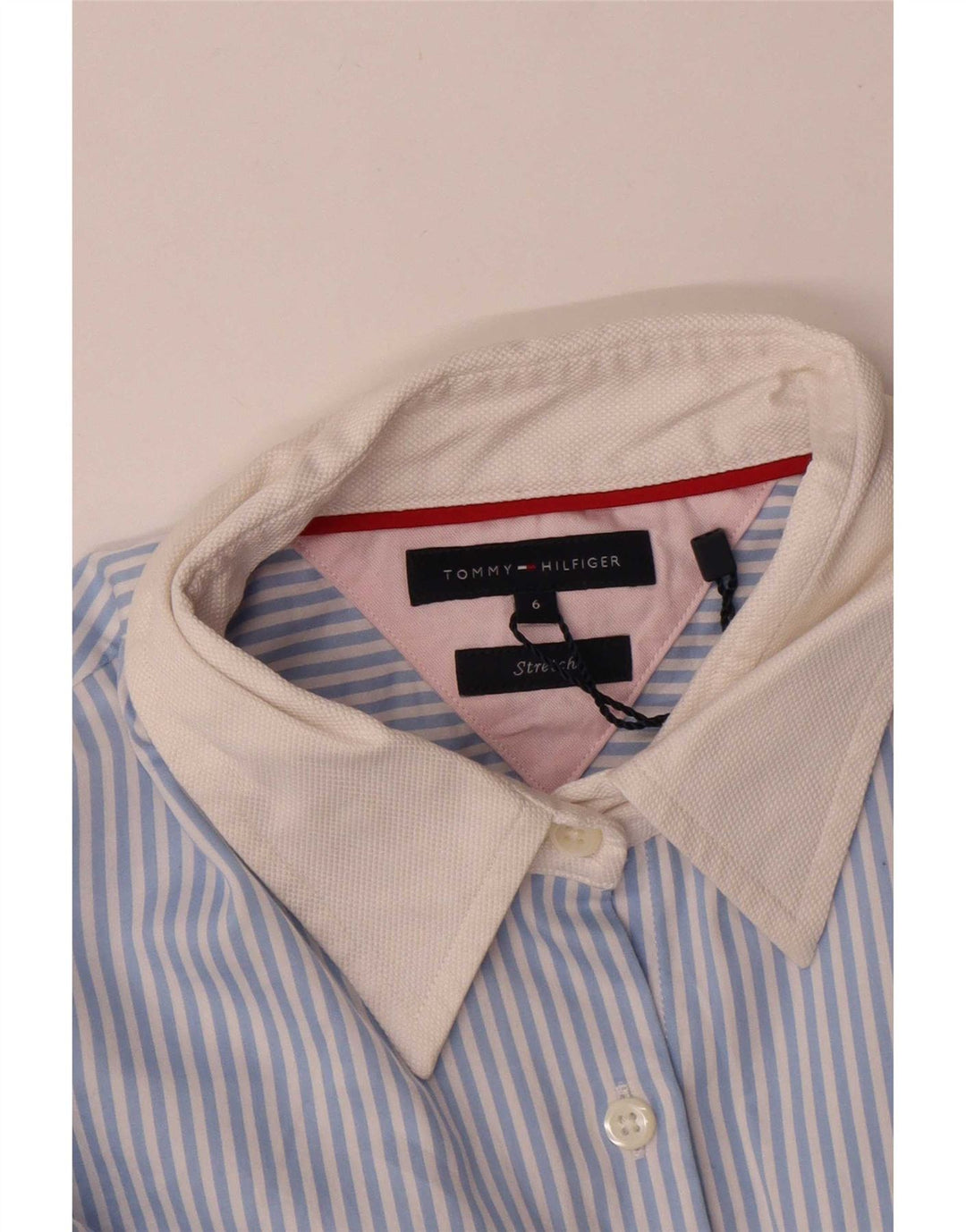 Tommy Hilfiger Camisa para mujer US 6 Algodón azul medio a rayas