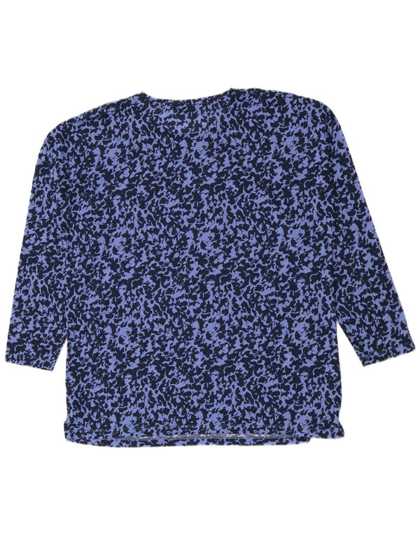 Marks & Spencer Top para mujer de manga larga UK 46 Large Blue Animal Print