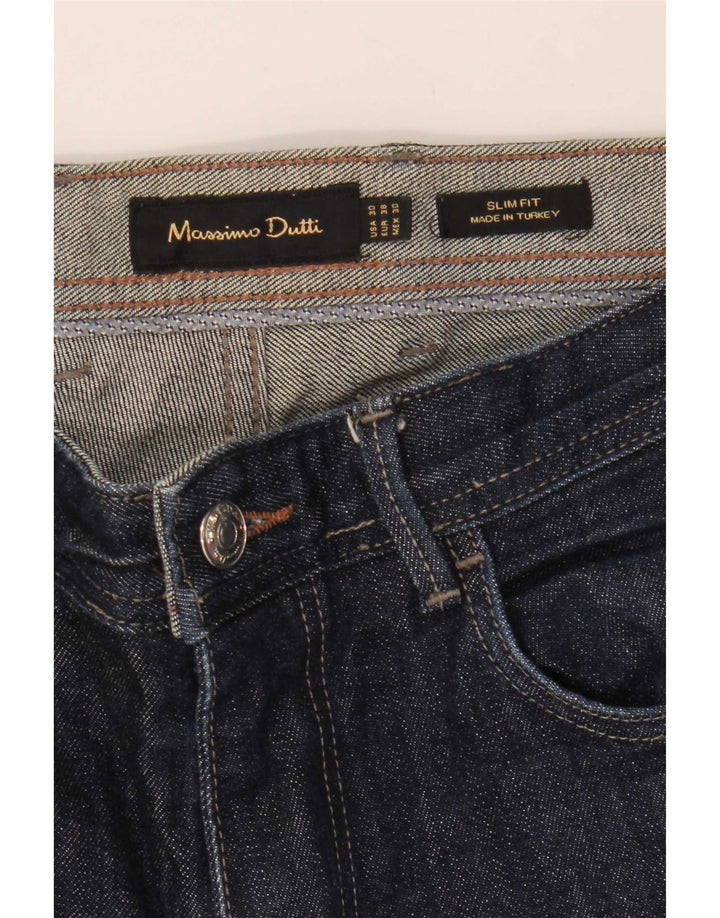 Massimo Dutti Jeans Slim Hombre EU 38 Small W30 L32 Azul Marino Algodón