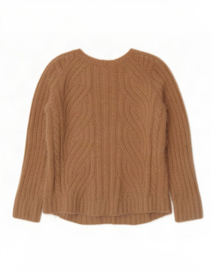 Marks & Spencer Jersey con cuello en V para mujer UK 42 Poliéster beige medio