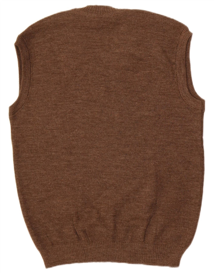 Strickmoden Chaleco para hombre Camiseta sin mangas EU 54 XL Lana marrón