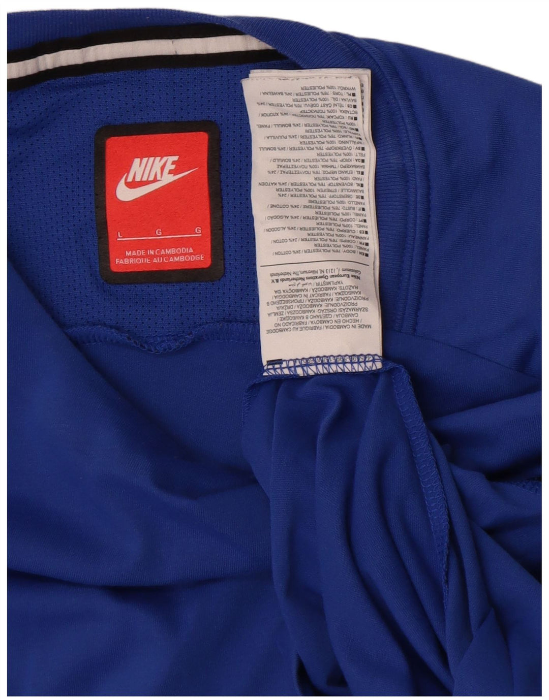 Camiseta Nike Hombre Top Large Azul Colorblock Poliéster