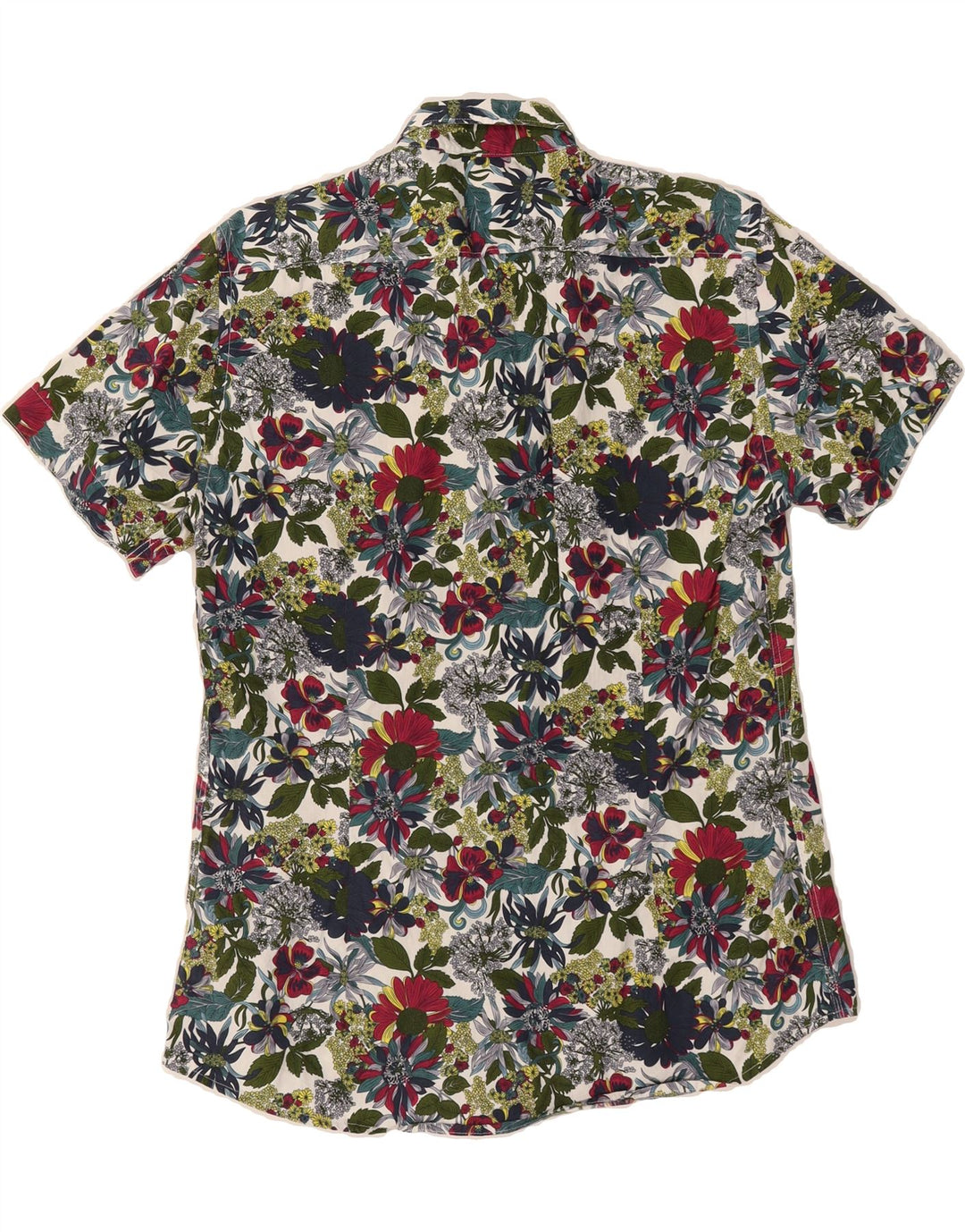 VINTAGE Mens Short Sleeve Shirt Medium Multicoloured Floral Vintage Vintage and Second-Hand Vintage from Messina Hembry 