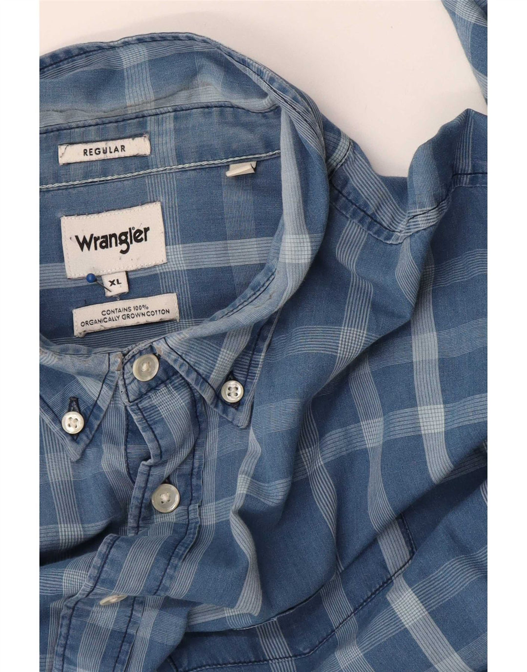 Wrangler Camisa Regular Fit Hombre XL Algodón A Cuadros Azul