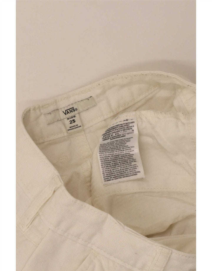 Pantalones Cargo Recto Vans Mujer W25 L27 Algodón Blanco