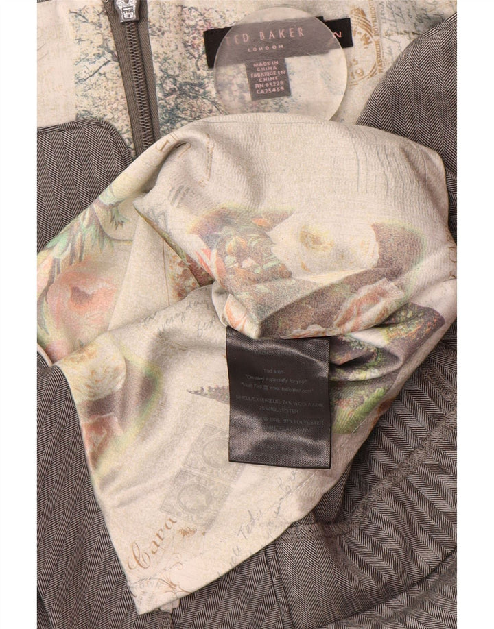 TED BAKER Vestido tubo sin mangas para mujer Talla 2 Pequeño Gris Espiga