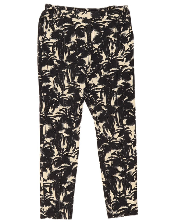 Topshop Pantalones cortos ajustados con estampado gráfico para mujer UK 10 Small W28 L26 Negro