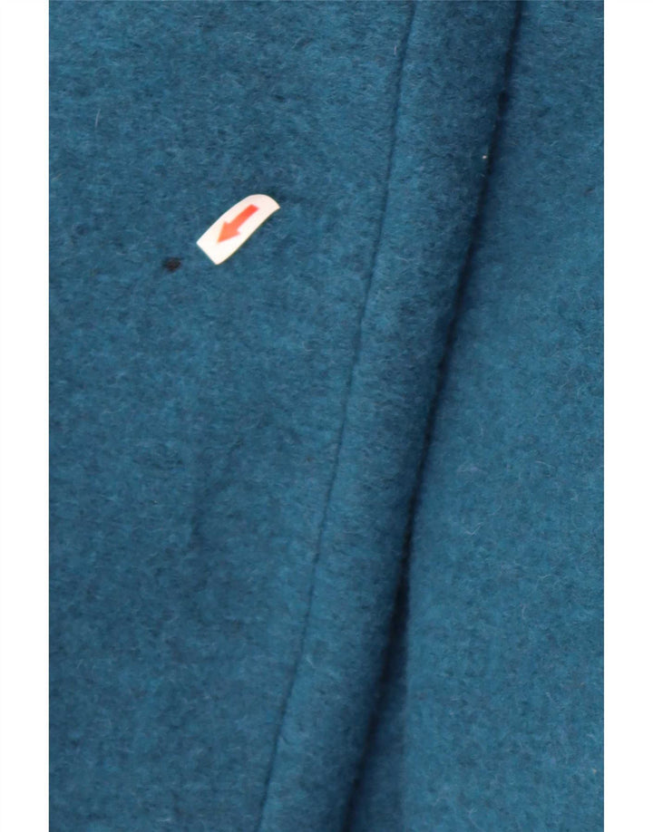 Zara Mujer Abrigo UK 44 Medio Azul Marino Poliéster
