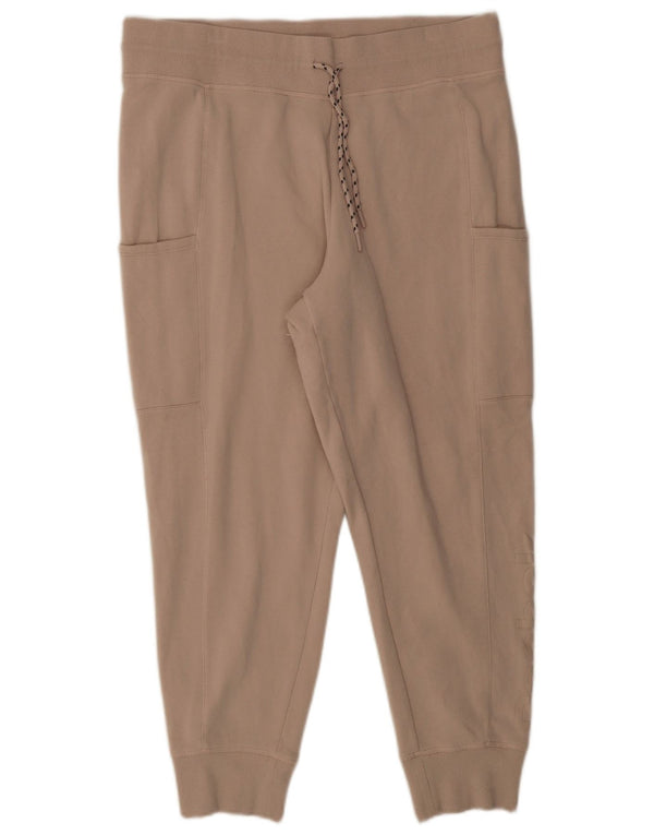Reebok Mujer Graphic Chándal Pantalones Joggers UK 40 XL Algodón Beige