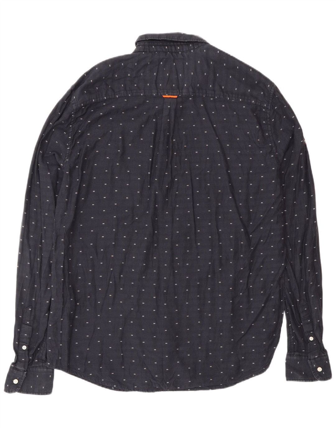 SUPERDRY Camisa Regular Fit Hombre XL Algodón Moteado Azul Marino