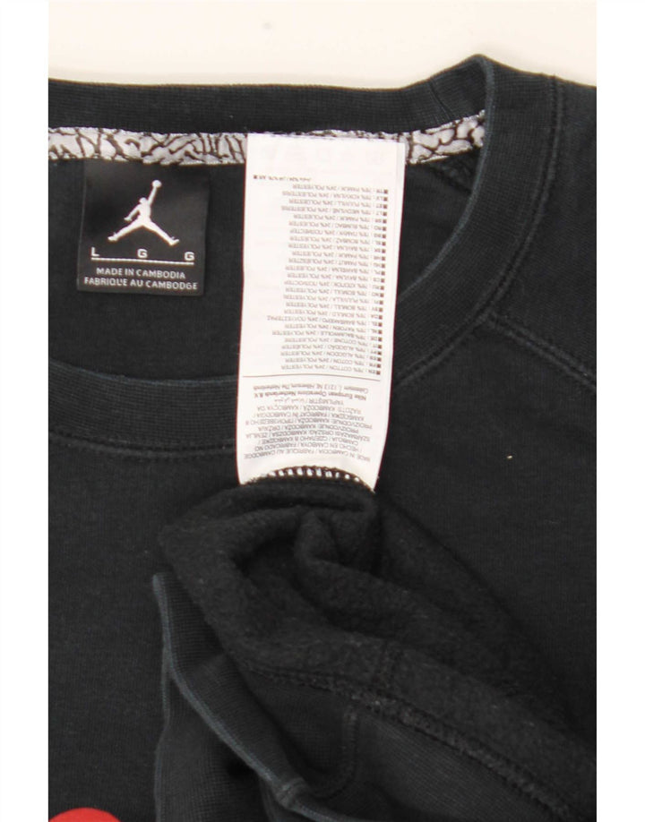 Jordan - Sudadera con gráfico para hombre, talla grande, algodón negro