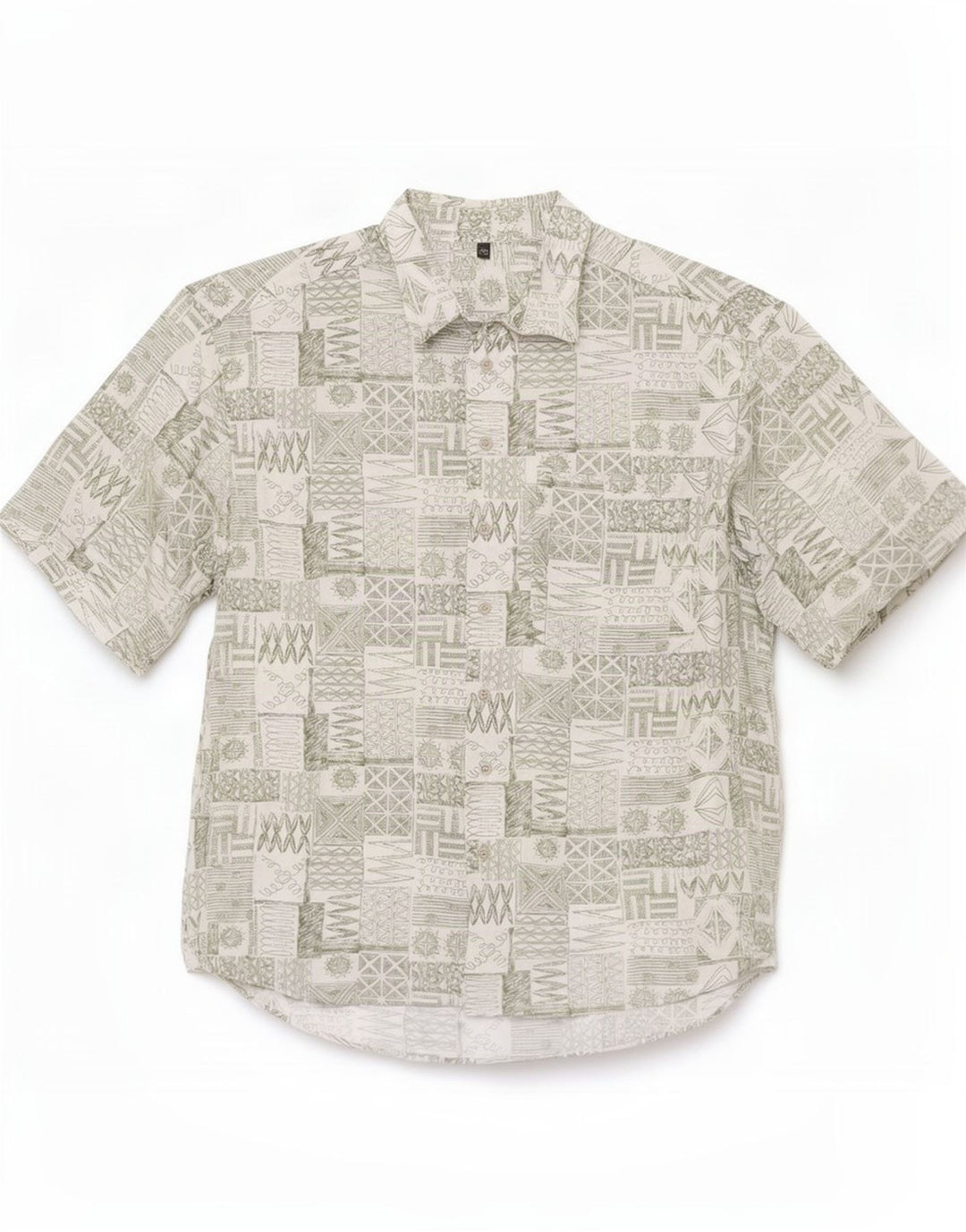 Club D'Amingo Camisa Manga Corta Hombre Talla 41/42 Grande Verde Patchwork