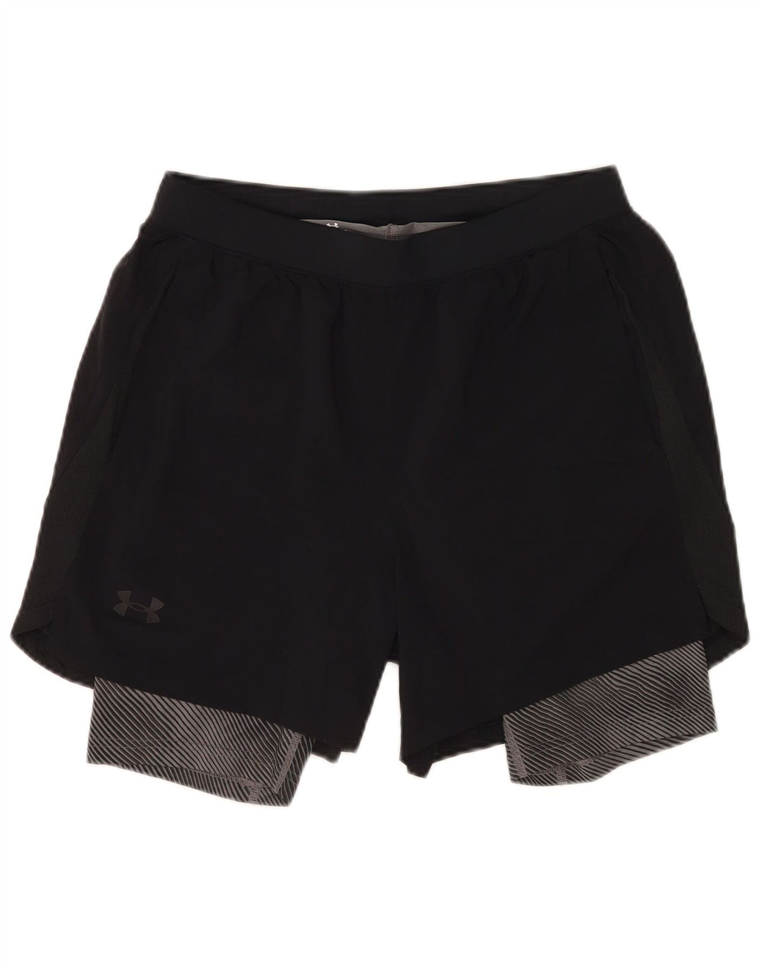 Under Armour Pantalones cortos deportivos con gráficos ajustados para hombre, talla grande, negro