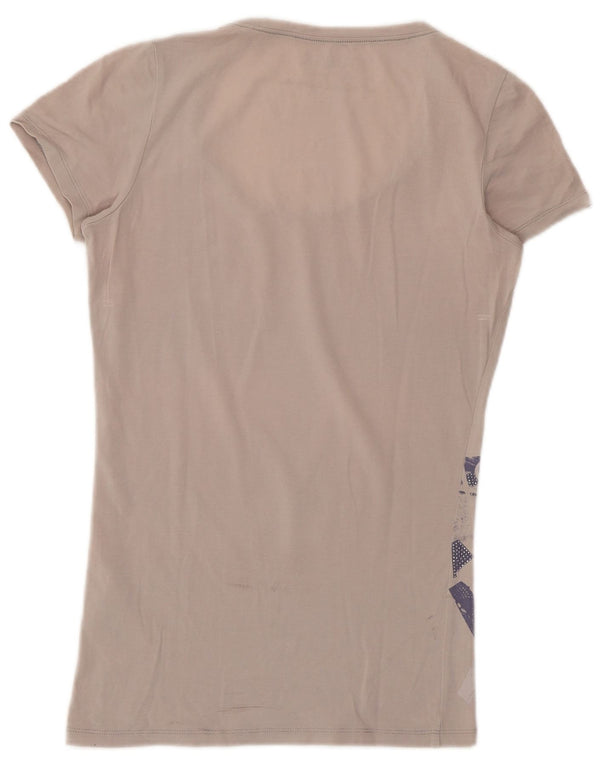 Guess Camiseta gráfica para mujer Top UK 6 XS Gris Algodón