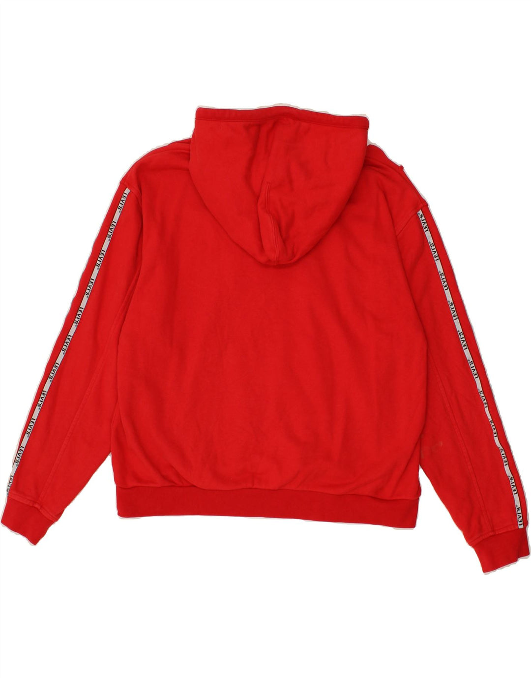 LEVI'S Womens Oversized Graphic Hoodie Jumper UK 14 Medium Red Cotton Vintage Levi's and Second-Hand Levi's from Messina Hembry 