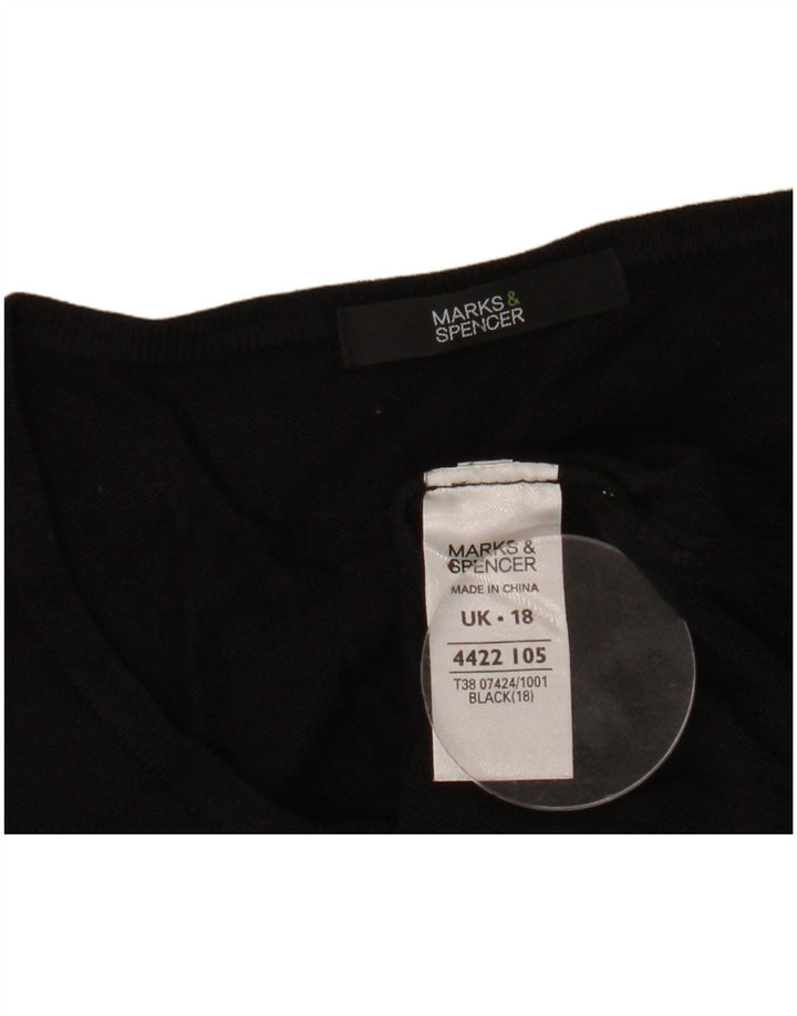 MARKS & SPENCER Jersey extragrande con cuello redondo para mujer UK 40 XL Negro