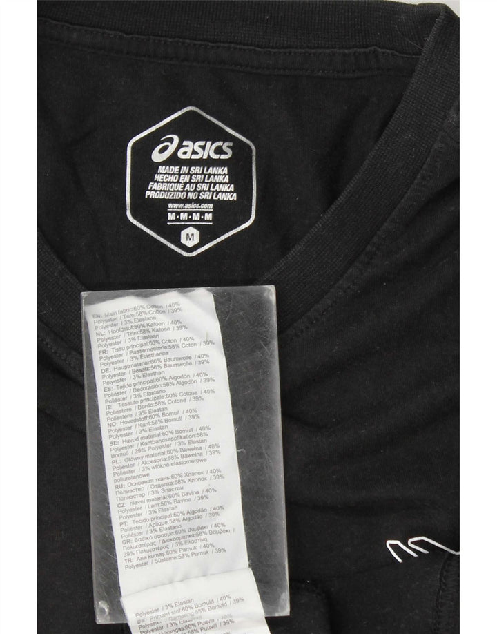 Asics - Camiseta gráfica para hombre, talla mediana, algodón negro