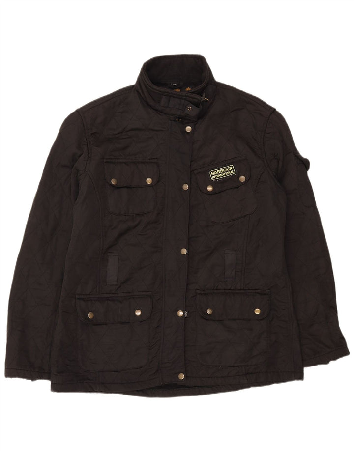 BARBOUR Womens Quilted Jacket UK 16 Large Black