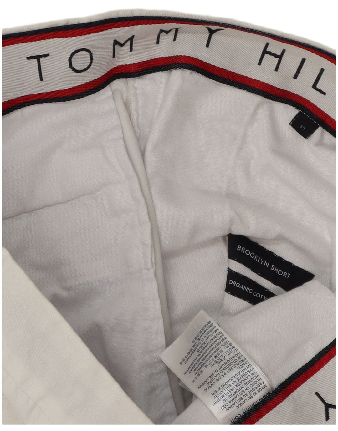 Tommy Hilfiger Pantalones cortos chinos Brooklyn para hombre W32 Algodón blanco mediano