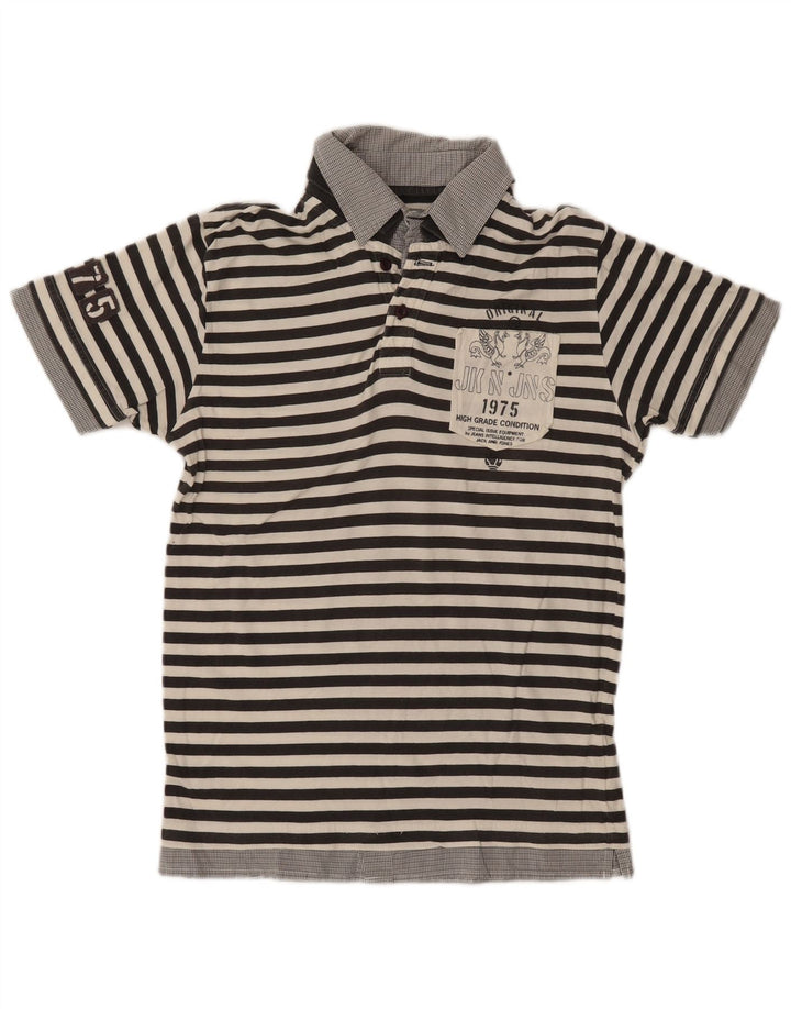 JACK & JONES Polo gráfico de hombre a rayas gris medio