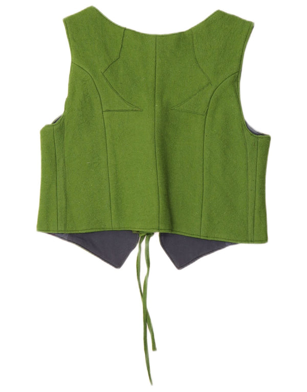 Vintage mujer Trachten chaleco EU 38Medium Green