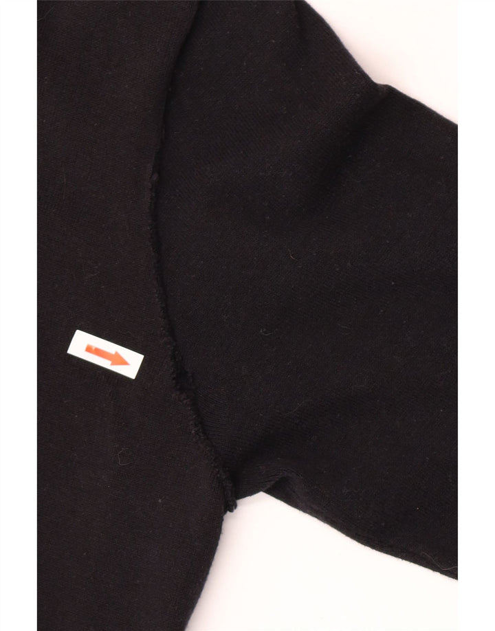 Zara Hombre Cárdigan Suéter Grande Algodón Negro