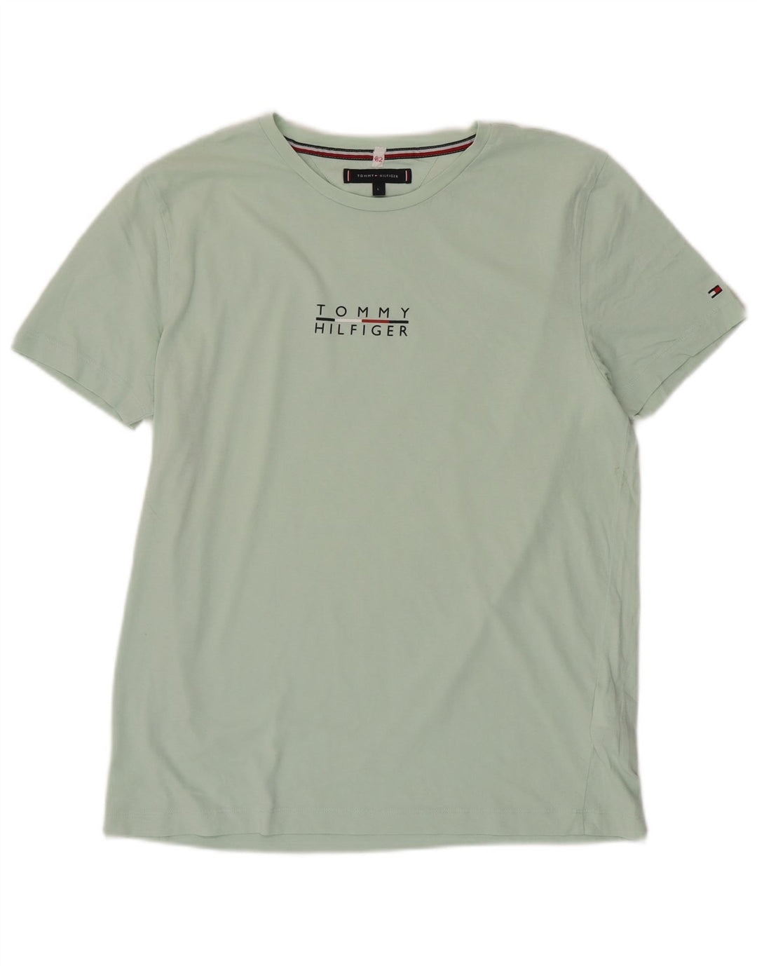 TOMMY HILFIGER Camiseta gráfica para mujer Top UK 46 Grande Algodón verde