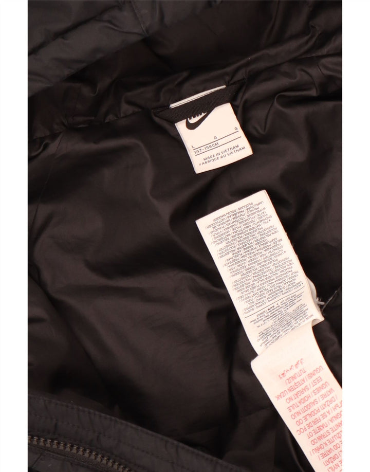 Nike Chaqueta acolchada con capucha para niños 12-13 años Grande Poliéster negro