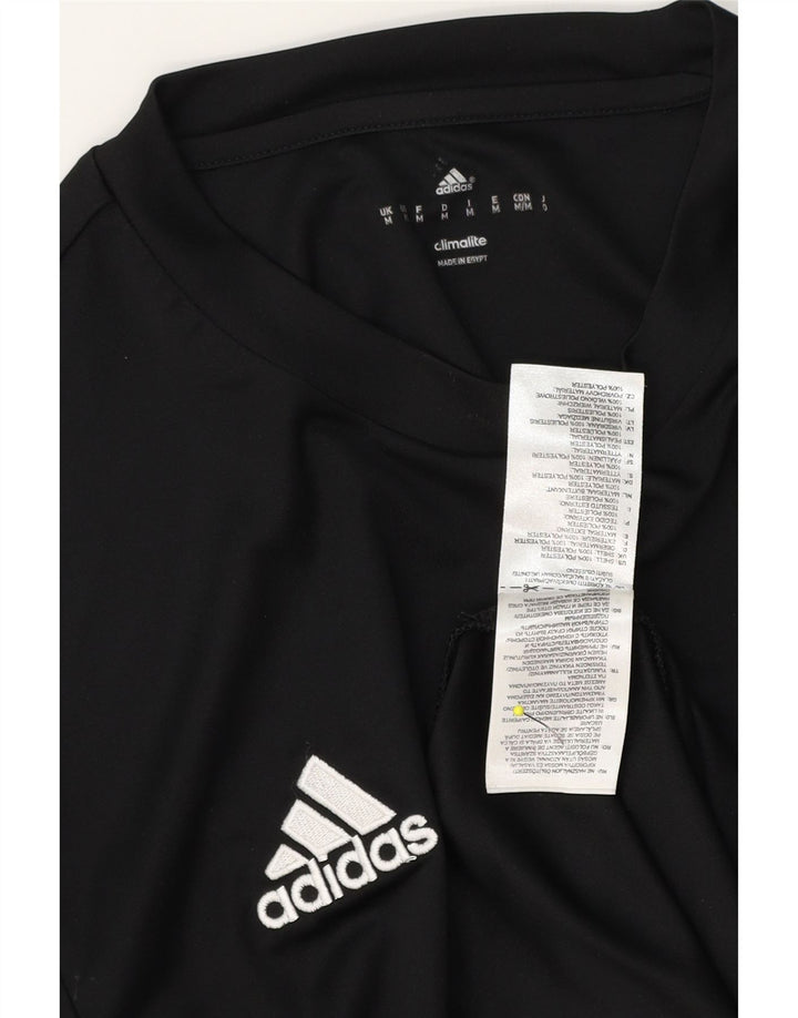 Adidas Mens Climalite Camiseta Top Medio Negro Poliéster