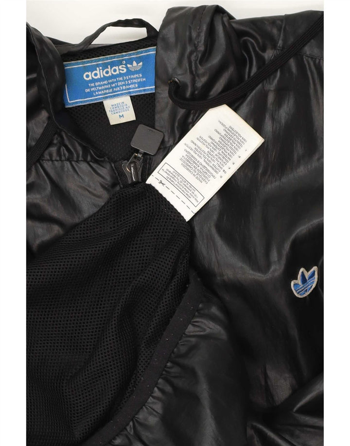 Adidas Chaqueta impermeable con capucha para hombre UK 38 Mediano Negro Poliéster