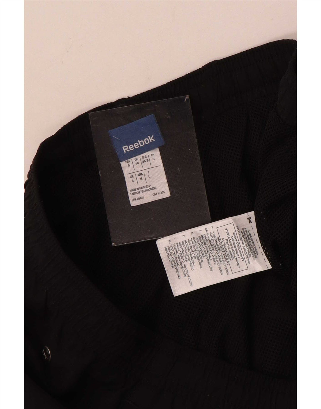 Reebok Pantalones Capri para Mujer UK 10 Small Poliéster Negro