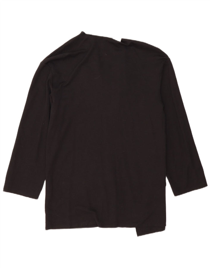 Zara Cárdigan Largo Extragrande para Mujer UK 10 Small Algodón Negro