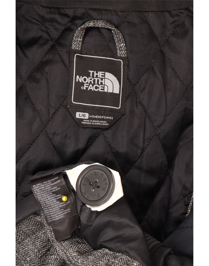 The North Face Chaqueta bomber con capucha para mujer UK 46 Large Grey Herringbone