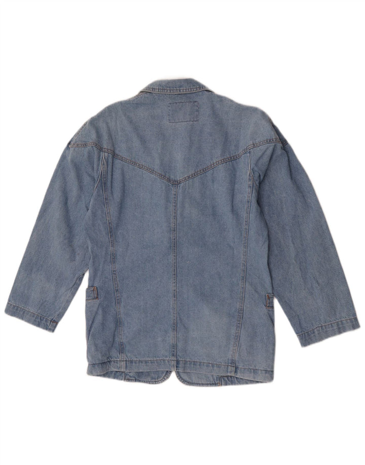 POP 84 Chaqueta tipo blazer vaquera con 2 botones para mujer UK 10 Small Blue