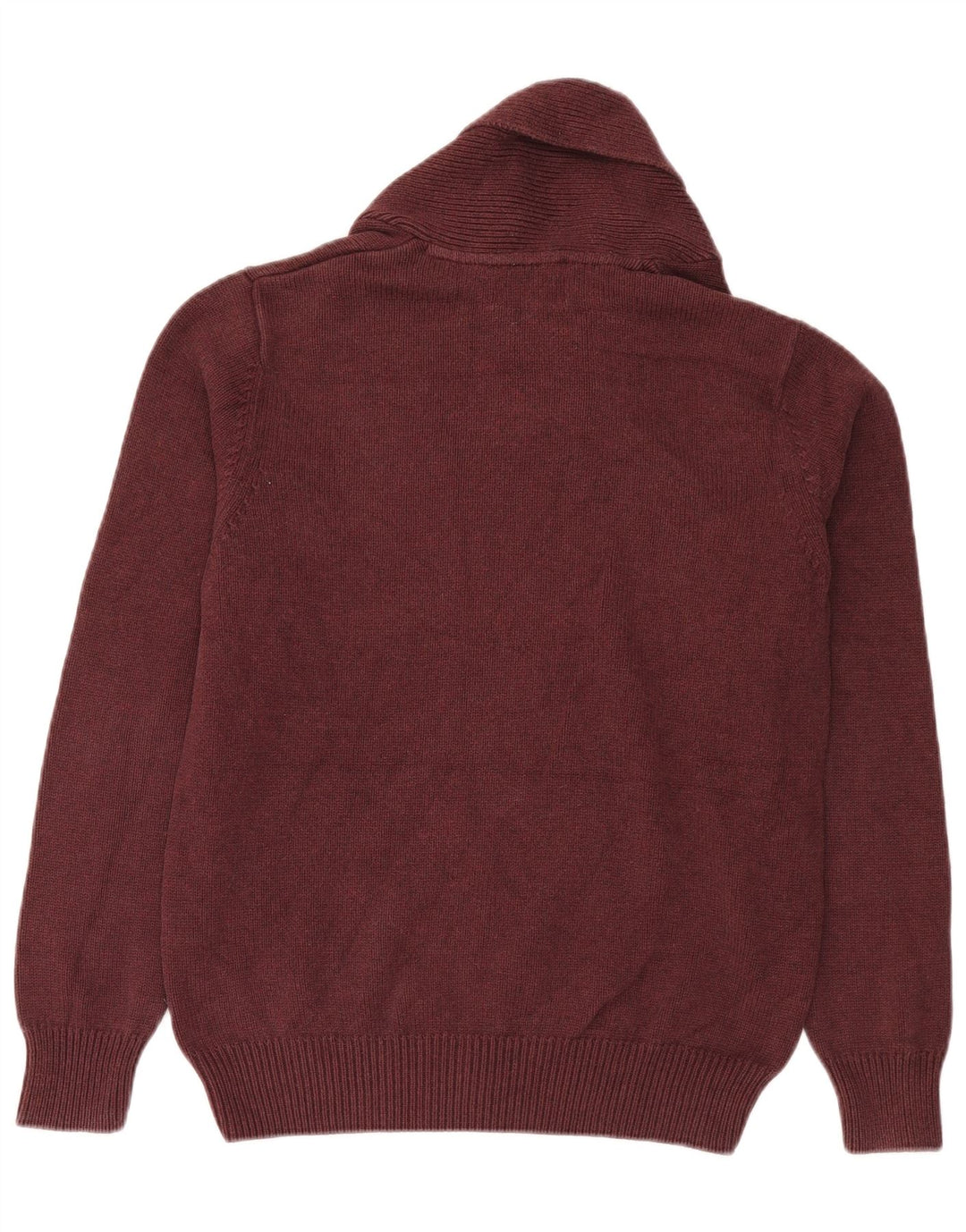 Marks & Spencer Jersey con cuello tipo chal para hombre de algodón burdeos medio
