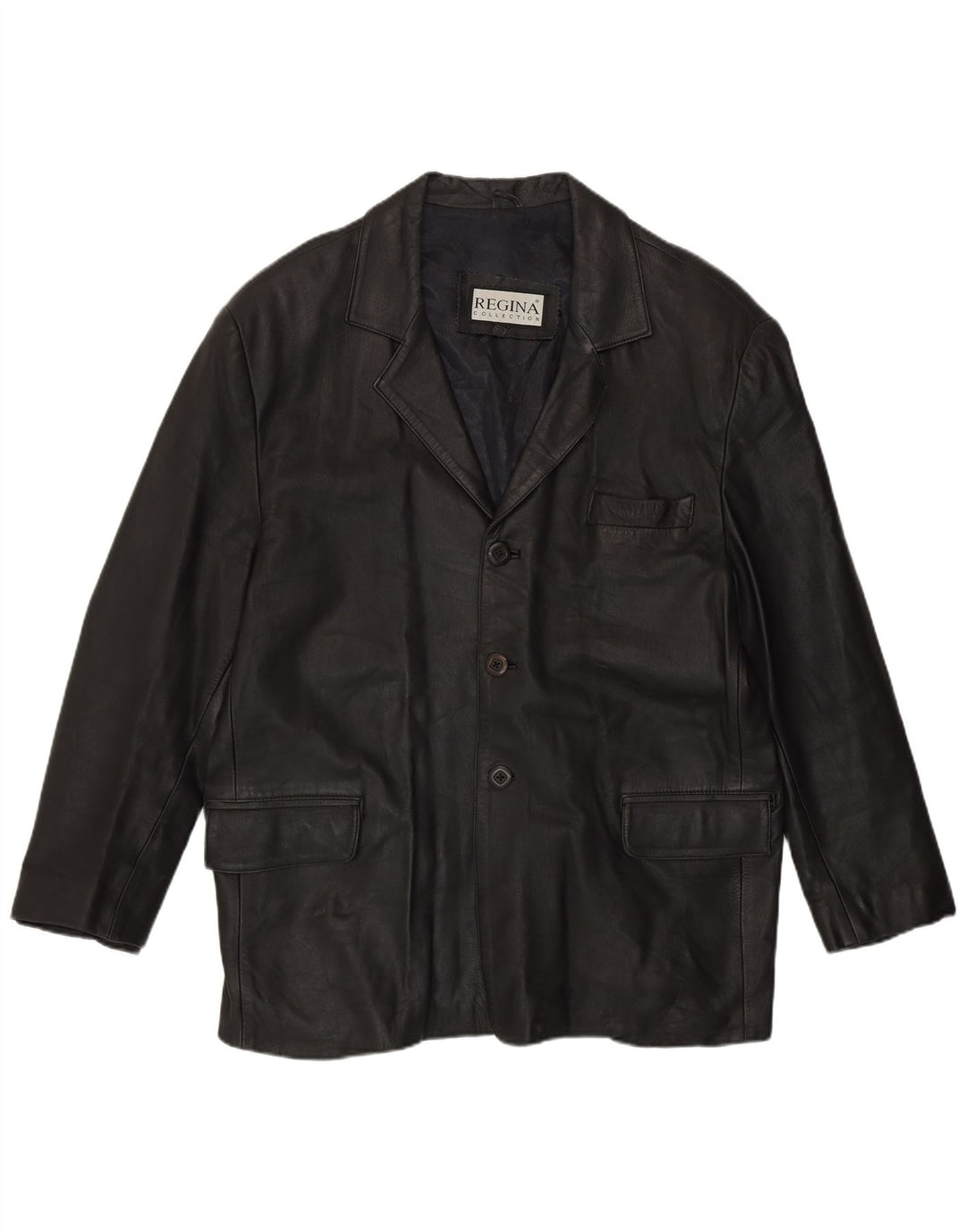 Chaqueta de cuero para hombre Regina UK 44 2XL Cuero negro