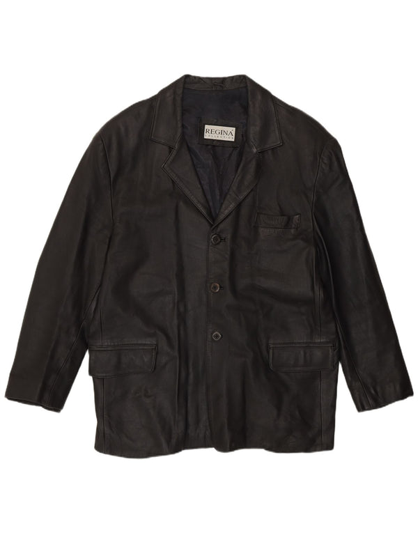 Chaqueta de cuero para hombre Regina UK 44 2XL Cuero negro