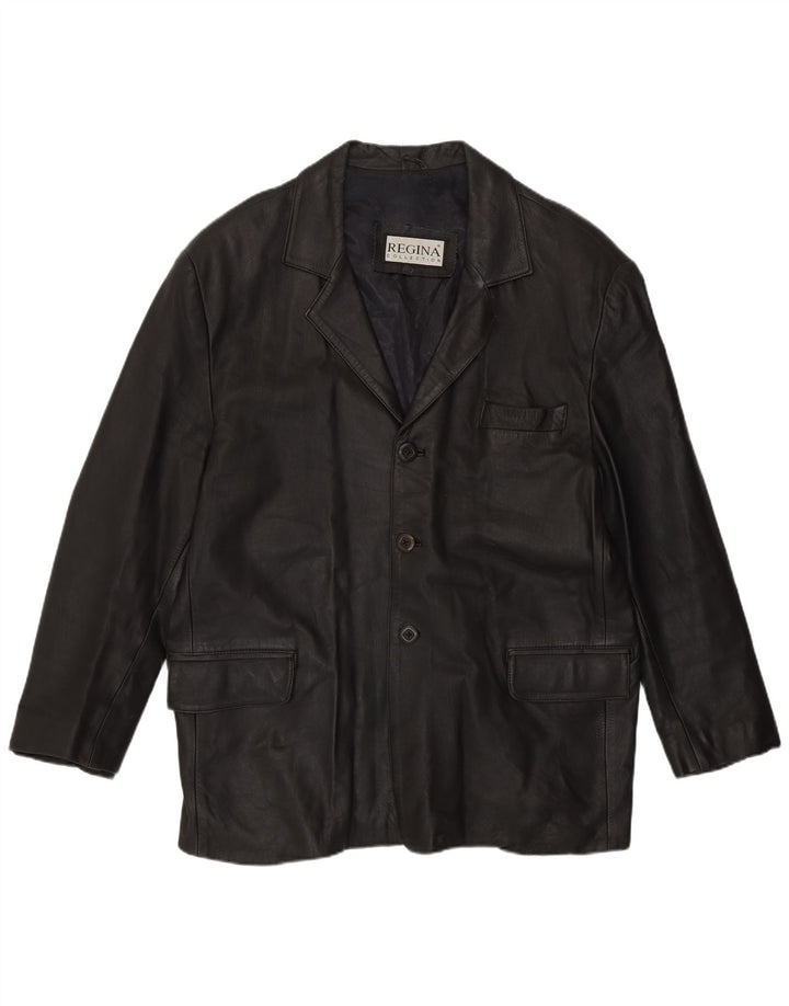 Chaqueta de cuero para hombre Regina UK 44 2XL Cuero negro
