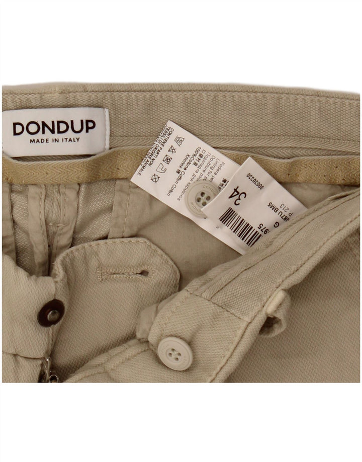 Dondup Hombre Pantalón Chino Slim W34 L33 Beige Modal