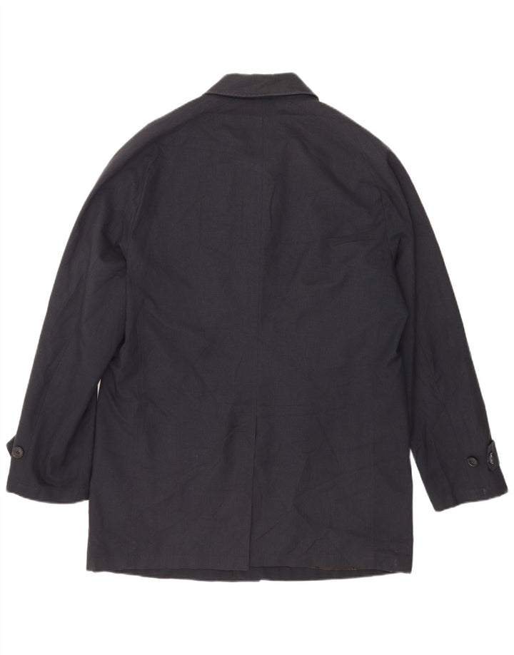 Marks & Spencer Abrigo para hombre UK 38 Medio Poliéster de pata de gallo azul marino